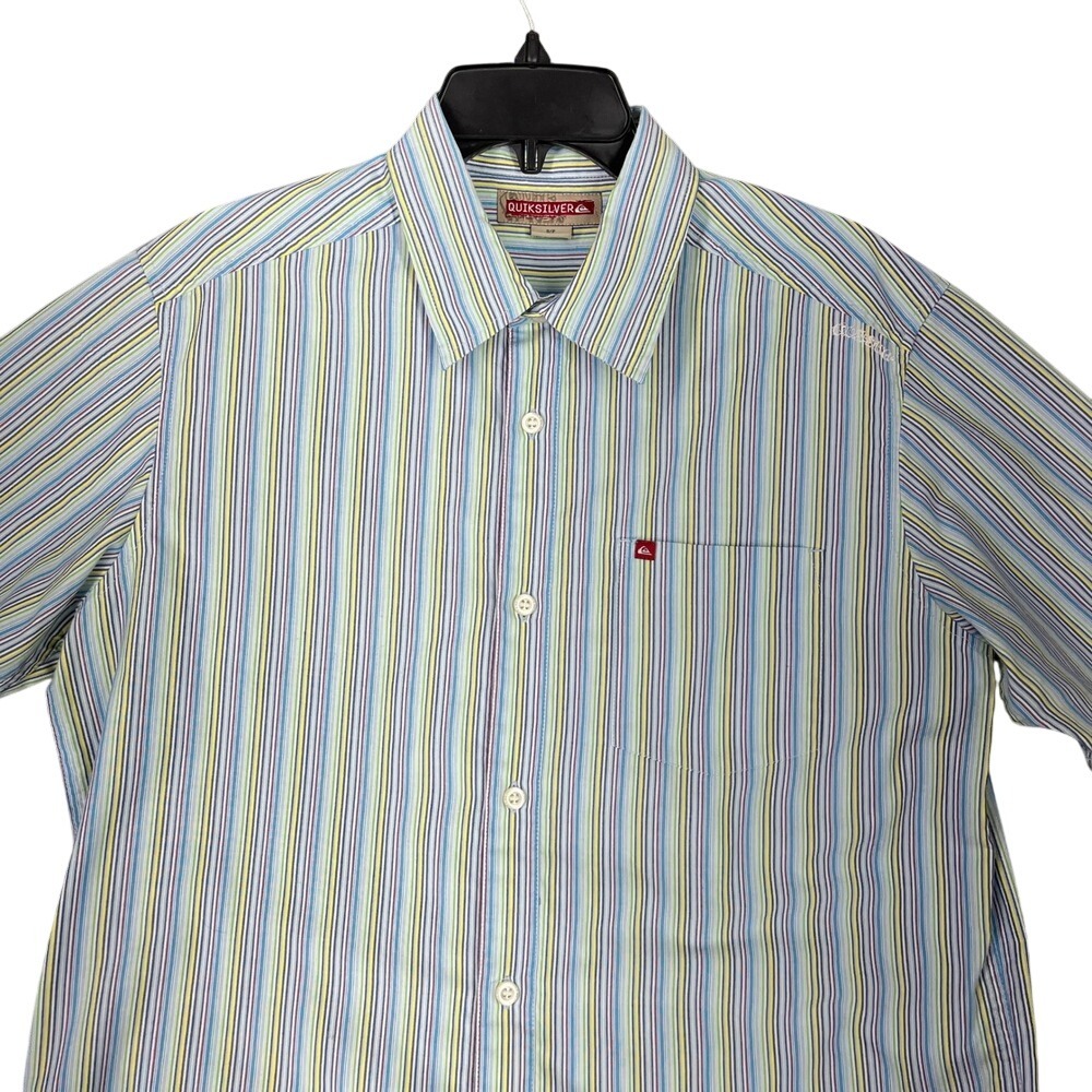 Quiksilver Shirt Mens S Short Sleeve Button Up Surf Skate Retro Y2K Revival